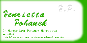 henrietta pohanek business card